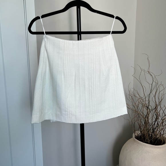 NWT URBAN REVIVO Off White Two Piece Fringe Blazer And Skirt Set - Picture 6 of 7